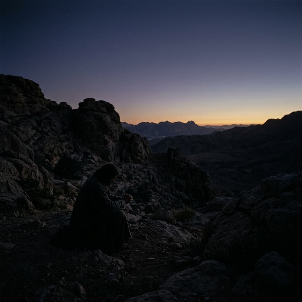 Jesus praying before dawn